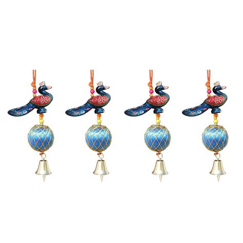 Handicrafts Paradise Peacock with Resham Ball and Metal Bell Paper ...