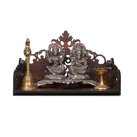 Gojeeva Engineered Wood Hand Crafted Om Pattern Home Temple for Puja ...