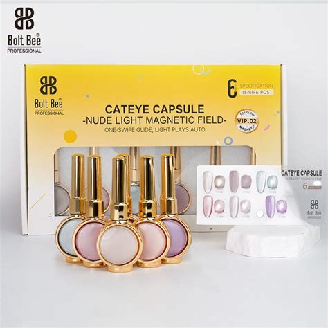 Bolt Bee Cat Eye Magnetic Gel Polish Set – Nude Capsule (6 Colors, 15ml ...