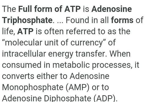 what is atp and write the full form of atp? - Brainly.in