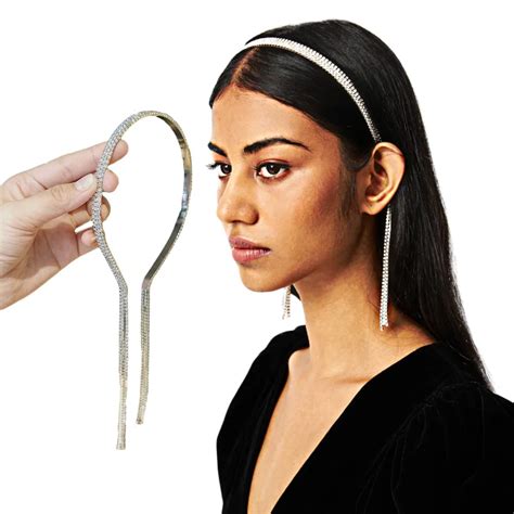 Buy Gmall Creations Sparkly Rhinestone Long Tassel Hair Chain Hair Band ...