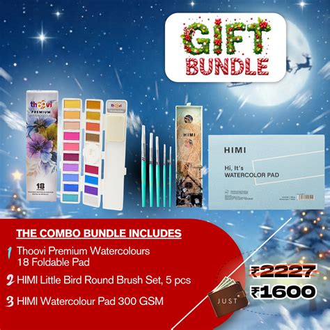 Gift Bundle : Thoovi Premium Watercolours 18 Foldable Pad + HIMI Littl ...