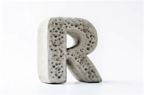 Letra r de cimento sobre fundo branco | imagem Premium gerada com IA