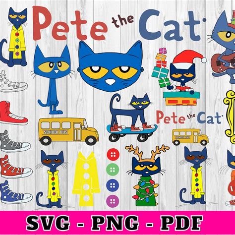 Pete the Cat Clipart - Etsy