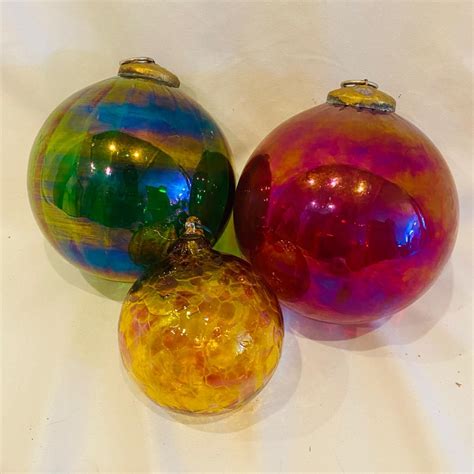 3 Decorative Glass Balls (K-TF) | EstateSales.org