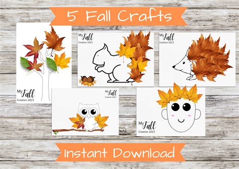 Fall Craft Printable, for Kids, Toddlers, Preschool, Wall Art, Autumn Digital Print, Instant ...