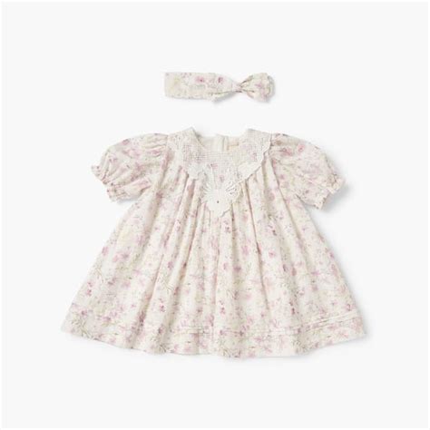 Giggles Floral Print A-Line Dress with Headband