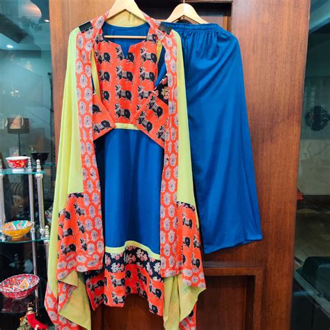 Buy Blue Kalamkari Cotton Stitched Suit Set Online in India at Best ...