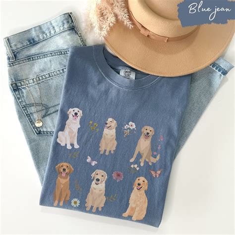 Golden Retriever Cottagecore T Shirt, Golden Retriever T Shirt, Golden ...