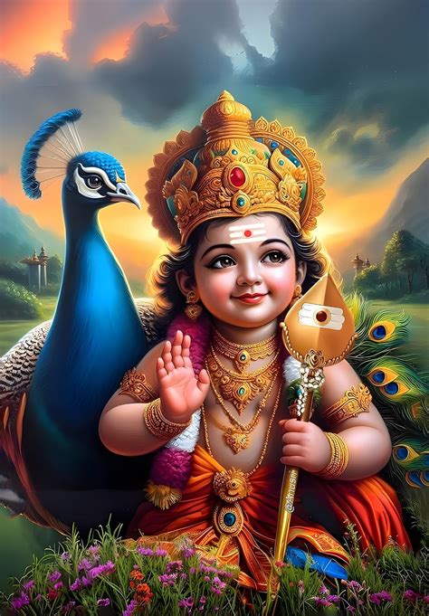 Roostaflag Lord Murugan Poster | Cute Baby Murugan Poster | Murugan ...