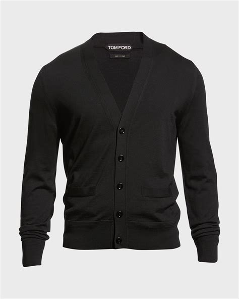 TOM FORD Men's Cashmere-Linen Knit Cardigan Sweater | Neiman Marcus