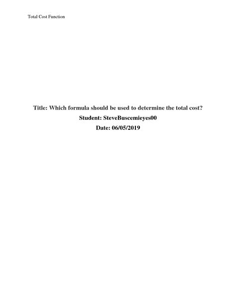 Image result for Total Cost Function