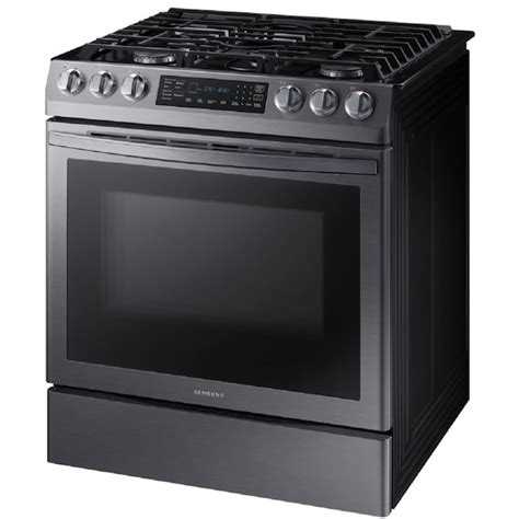 Samsung 30-in 5 Burners 5.8-cu ft Self-cleaning Convection Oven Slide ...