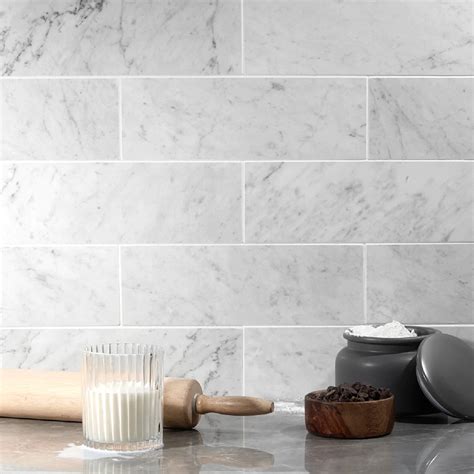 Carrara White 4x12 Polished Marble Subway Tile – Super Arbor