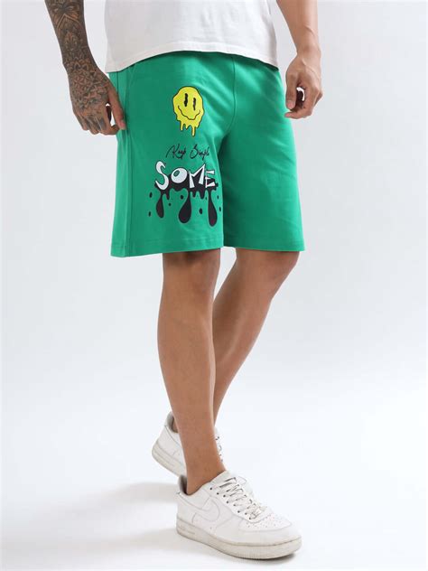 KEEP SIMPLE SOME REGULAR FIT SHORTS GREEN | Buy Online at Wearduds India