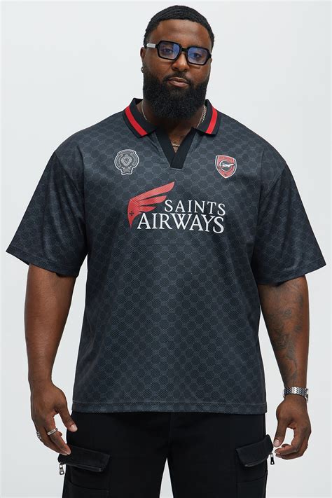 Saints Johnny Collar Soccer Jersey - Black | Fashion Nova