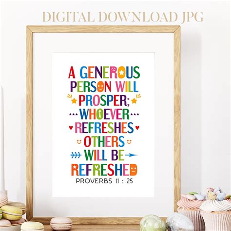 Bible Verse Wall Art. A Generous Person Will Prosper; Proverbs 11:25 ...