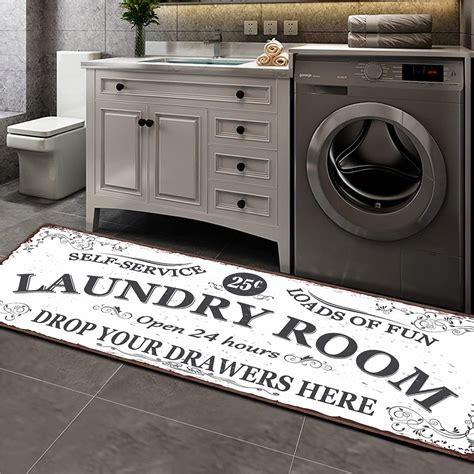 Amazon.com: Laundry Room Rug Anti-Slip Floor mats Farmhouse Large ...