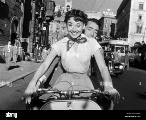 A still from the movie 'Roman Holiday,' featuring Audrey Hepburn and ...