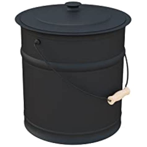 Plow&Hearth 3 Gallon Copper Ash Bucket with Lid and Wood Handle India ...