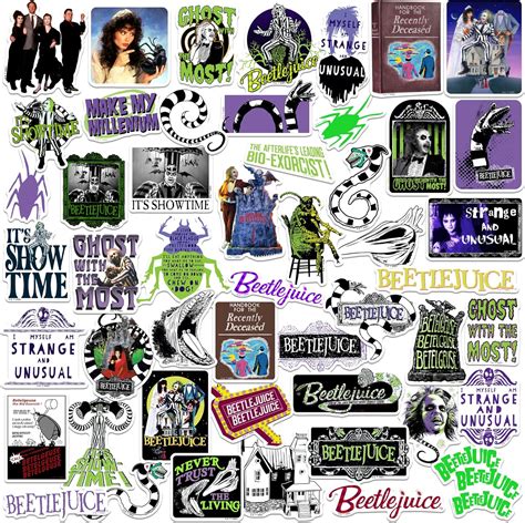 Amazon.com: Beetlejuice 50ct Vinyl Large Deluxe Stickers Variety Pack ...