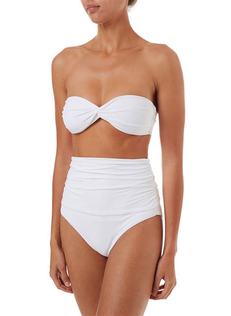 Lyon White High Waisted Bandeau Bikini | Melissa Odabash
