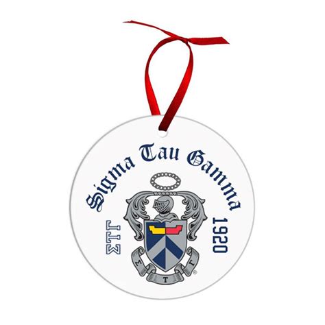 Sigma Tau Gamma Crest & Year Circle Ornaments - Greek Gear