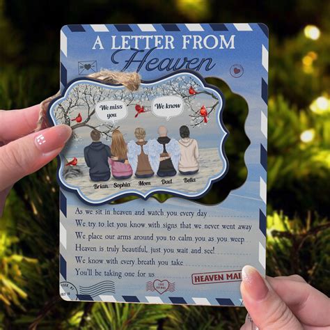 Letter From Heaven - Personalized Christmas Wooden Card With Pop Out O ...