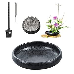 Buy WANDIC Ikebana Flower Vase, Japanese Ceramic Vase Round Shallow ...