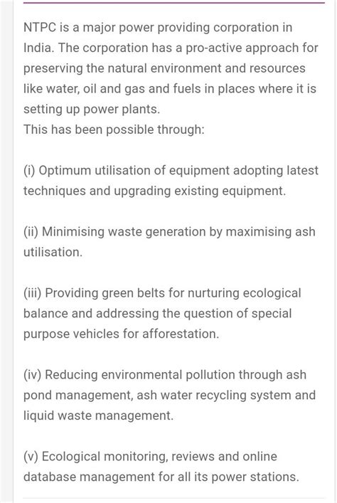 describe the ways by which the NTPC has preserve the natural ...