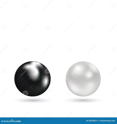 A Set of Mother-of-pearl Pearls. Black and Silver Pearls. Eps 10 Stock ...