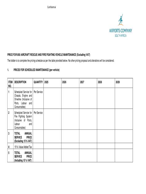 Fillable Online One (1) Aircraft Rescue and Fire Fighting Vehicle ...