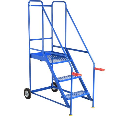 Mobile Steps with Handrail | Warehouse Steps | Mesh Treads | LLM Handling