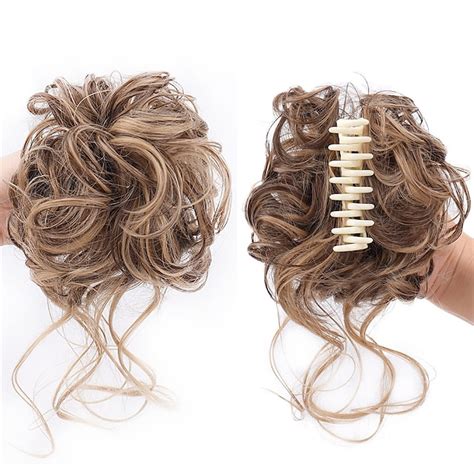 Messy Bun Curly Wavy Synthetic Hair Scrunchies Extension Hairpieces for ...