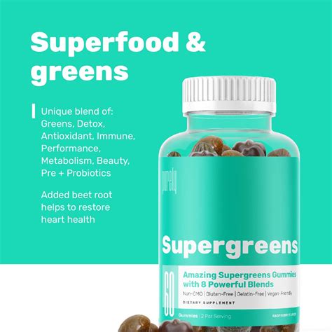 Buy Supergreens Gummies - 8 Greens Blend - Promotes Immunity, Detox ...