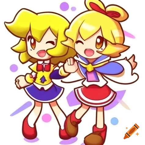 Arle nadja and amitie characters from puyo puyo in spanish cartoon ...