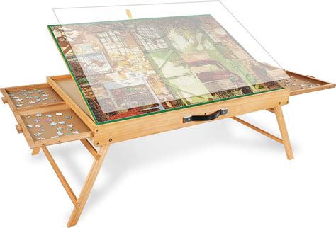 Amazon.com: 1500 Pieces Puzzle Table with Legs, 34" × 25" Adjustable ...