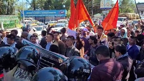 Shillong: Pressure groups violates Section 144 while taking out protest ...