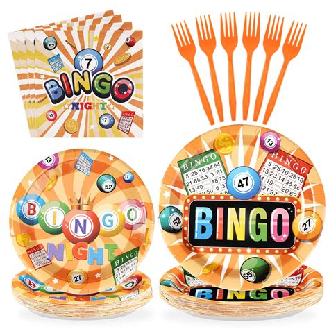 Amazon.com: 96Pcs Bingo Party Supplies Bingo Party Plates Disposable ...