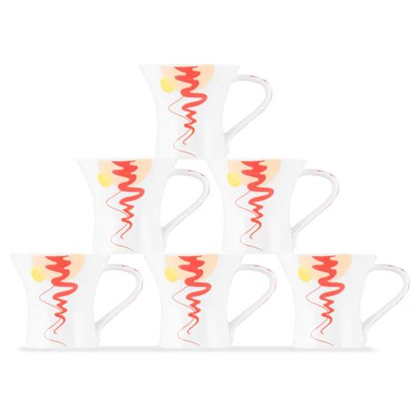 Buy UPC Set of 6 Coffee Mugs Designer Collection Fine Bone China ...