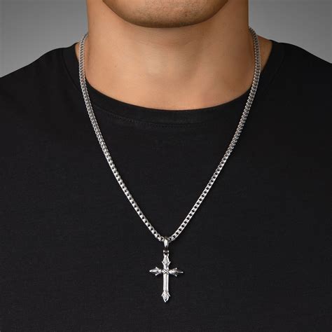 Mens Silver Cross Necklace 24 Inch at David Frakes blog
