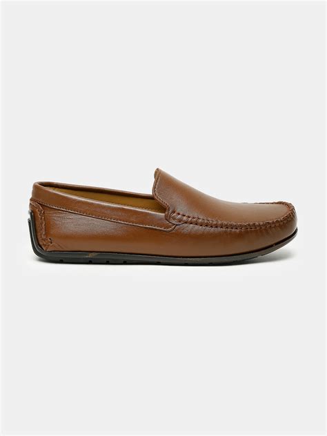Men Tan Solid Genuine Leather Loafers – Teakwood Leathers