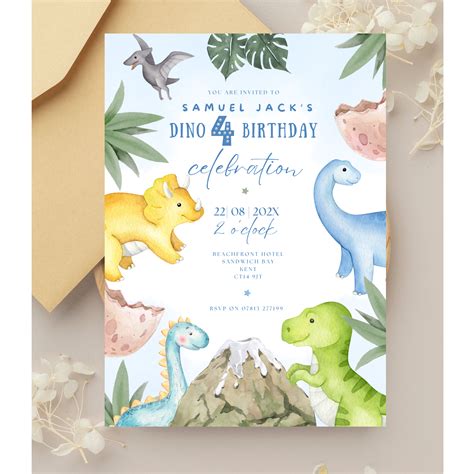 Dinosaur Printable Party Invitations Dinosaur Birthday Party Photo
