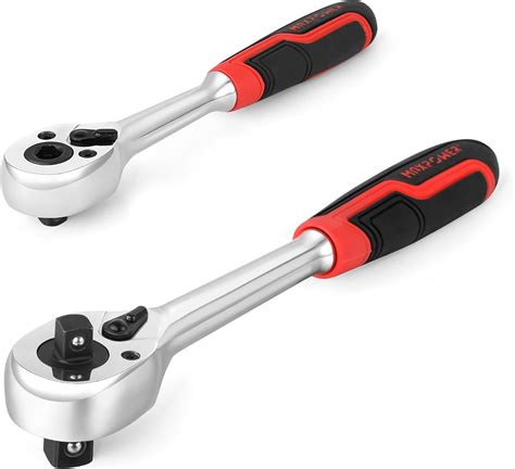 MAXPOWER Socket Wrench, 1/2" & 3/8" Drive Ratchet Socket Wrench, 1/4 ...