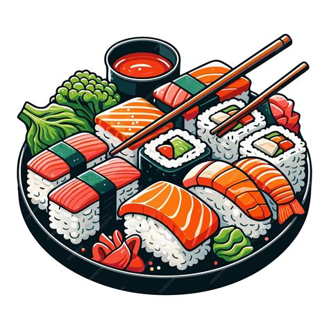 Sushi clipart vector isolated on white background | Premium AI ...