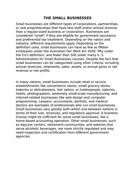 The Type of Small Business 的图像结果