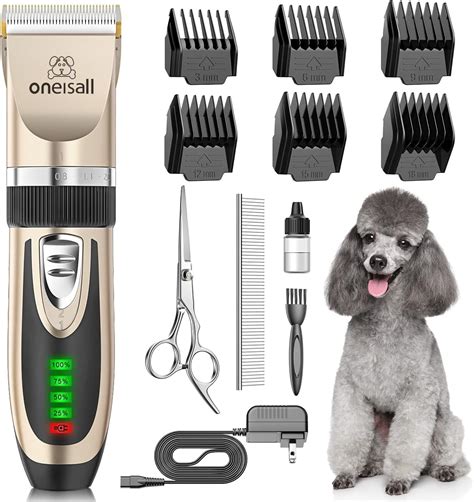 oneisall Dog Clippers Low Noise, 2-Speed Quiet Dog Grooming Kit ...
