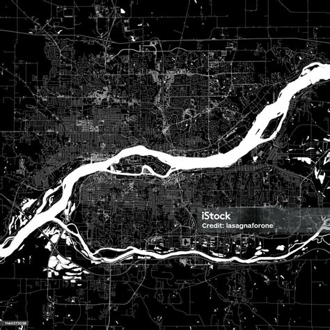 Quad Cities Iowa Illinois Usa Vector Map Stock Illustration - Download Image Now - Aerial View ...