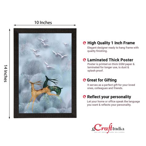 Running Deers Satin Matt Texture UV Art Painting - eCraftIndia Online