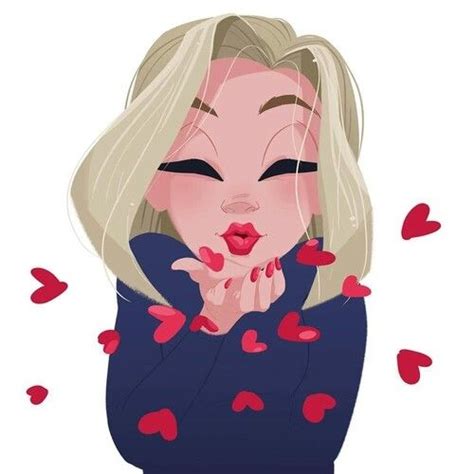 Blow kisses Art And Illustration, Character Illustration, Girl ...